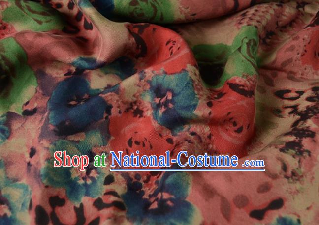 Asian Printing Gambiered Guangdong Gauze Material Chinese Traditional Pattern Silk Design Brocade Fabric