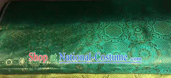 Asian Chinese Tang Suit Material Traditional Pattern Design Green Brocade Silk Fabric