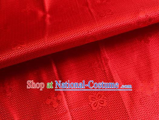 Asian Chinese Tang Suit Material Traditional Pattern Design Red Satin Brocade Silk Fabric