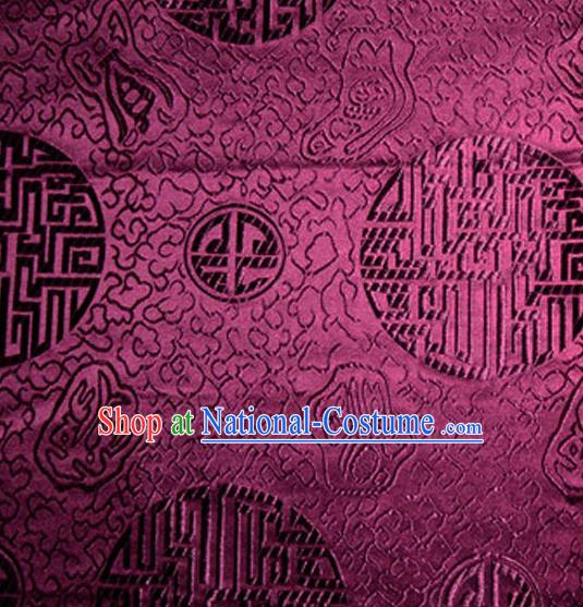 Asian Chinese Tang Suit Material Traditional Royal Pattern Design Amaranth Satin Brocade Silk Fabric