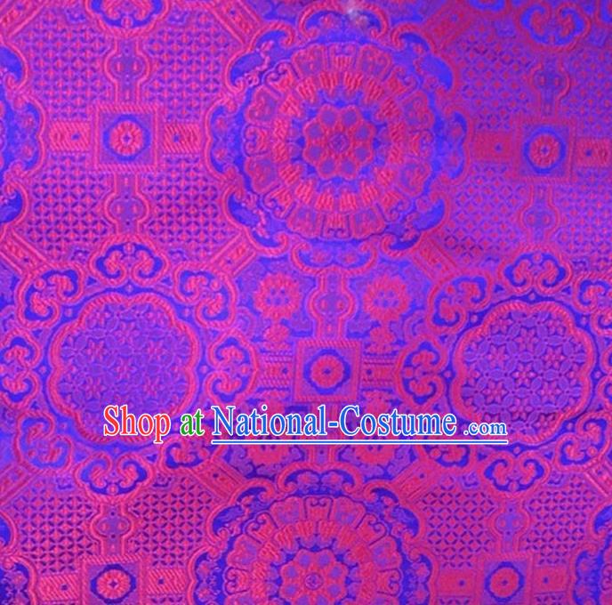 Asian Chinese Tang Suit Material Traditional Pattern Design Rosy Brocade Silk Fabric