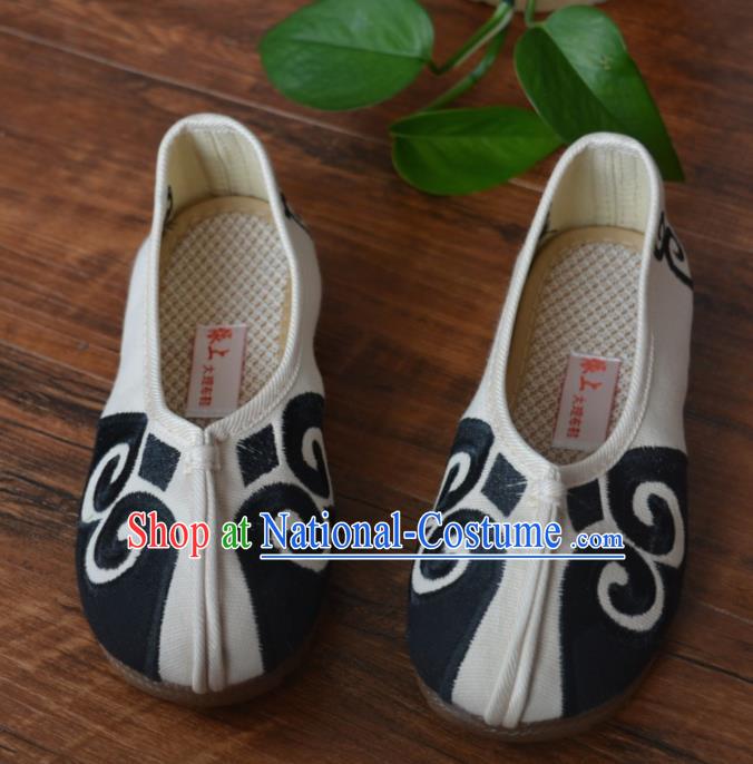 Chinese Traditional Shoes Ancient Monk Shoes White Cloth Shoes for Men