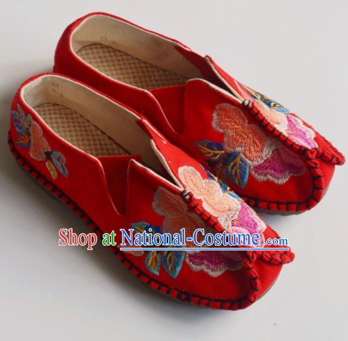 Chinese Traditional Red Embroidered Shoes Hanfu Shoes Ancient Princess Shoes for Women