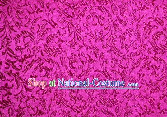 Asian Chinese Tang Suit Silk Fabric Rosy Brocade Material Traditional Palace Pattern Design Satin