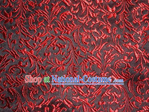 Asian Chinese Tang Suit Silk Fabric Brocade Material Traditional Red Palace Pattern Design Satin