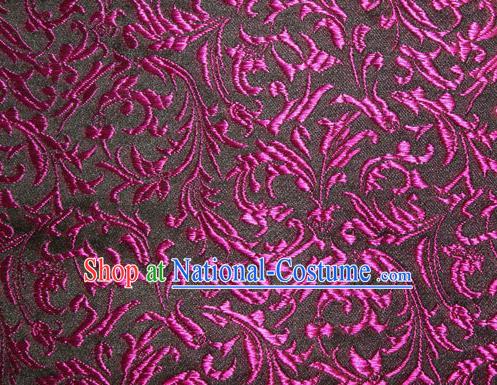 Asian Chinese Tang Suit Silk Fabric Brocade Material Traditional Purple Palace Pattern Design Satin