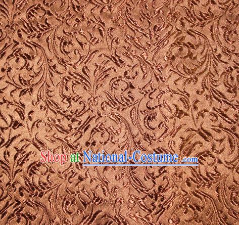 Asian Chinese Tang Suit Bronze Silk Fabric Brocade Material Traditional Palace Pattern Design Satin