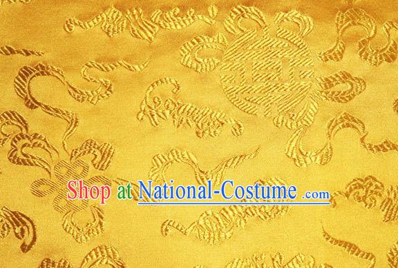 Asian Chinese Tang Suit Silk Fabric Golden Brocade Traditional Cucurbit Pattern Design Satin Material