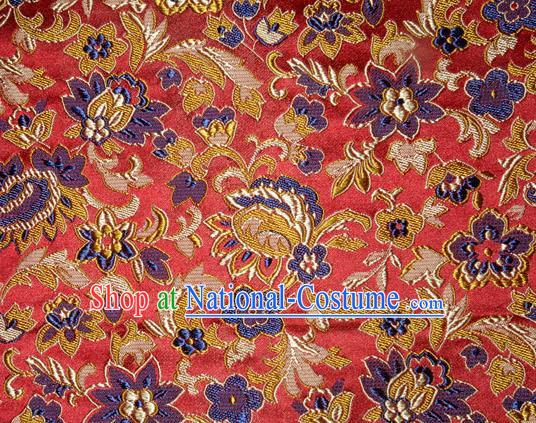 Asian Chinese Tang Suit Silk Fabric Brocade Traditional Flowers Pattern Design Satin Material