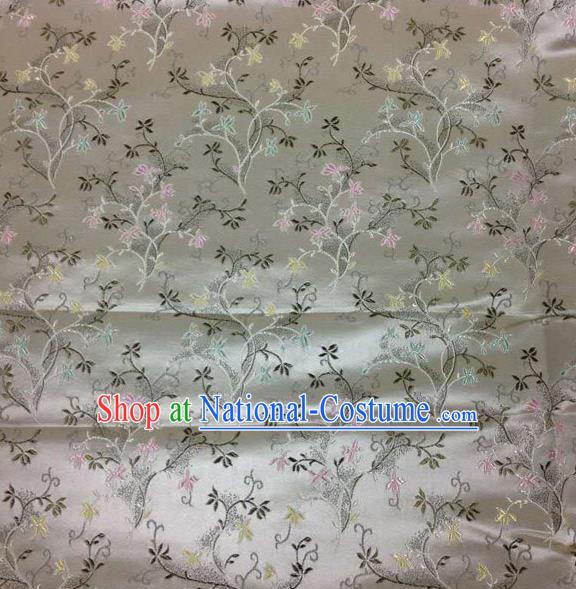 Asian Chinese Tang Suit Brocade Grey Silk Fabric Traditional Royal Pattern Design Satin Material