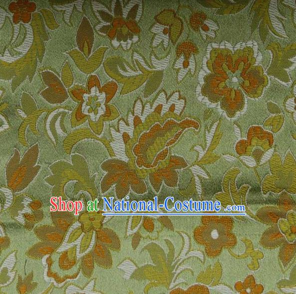 Asian Traditional Pattern Design Green Satin Material Chinese Tang Suit Brocade Silk Fabric