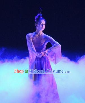 Chinese Traditional Classical Dance Costumes Umbrella Dance Stage Performance Dress for Women