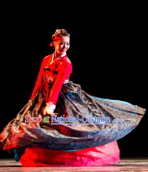 Chinese Traditional Folk Dance Group Dance Costumes Korean Nationality Stage Performance Dress for Women