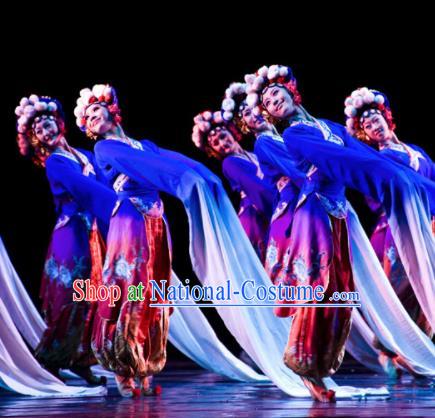 Chinese Traditional Folk Dance Group Dance Costumes Peking Opera Stage Performance Dress for Women