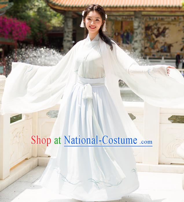 Chinese Ancient Palace Lady Historical Costumes Traditional Jin Dynasty Princess Hanfu Dress for Women