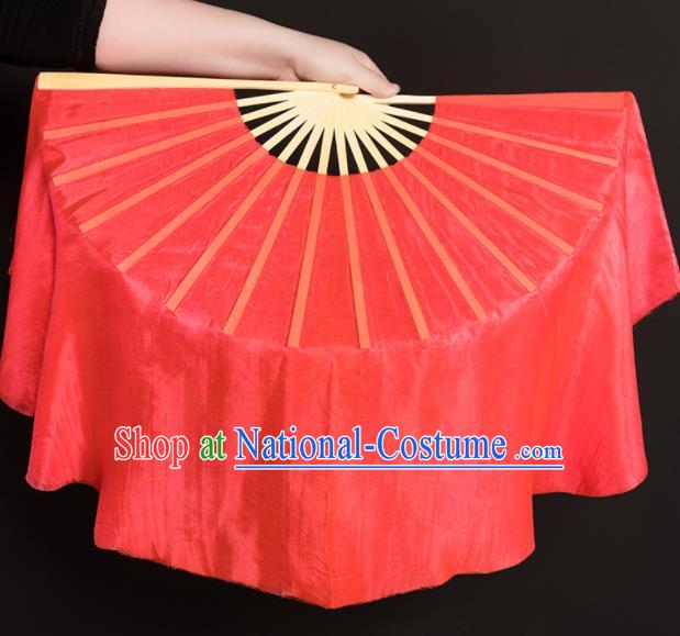 Chinese Traditional Folk Dance Props Watermelon Red Silk Fans Folding Fans Yangko Fan