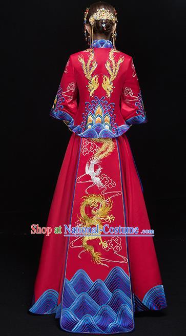 Chinese Traditional Wedding Dress Ancient Bride Xiuhe Suits Handmade Embroidered Costumes for Women