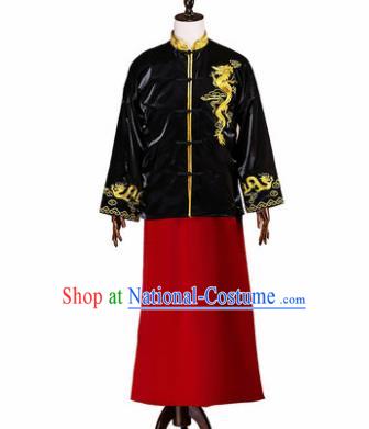 Chinese Traditional Wedding Costumes Ancient Bridegroom Tang Suit Mandarin Jacket Long Robe for Men