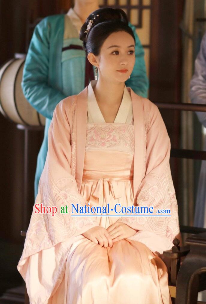 The Story of MingLan Chinese Ancient Drama Song Dynasty Marquise Embroidered Historical Costumes and Headpiece Complete Set