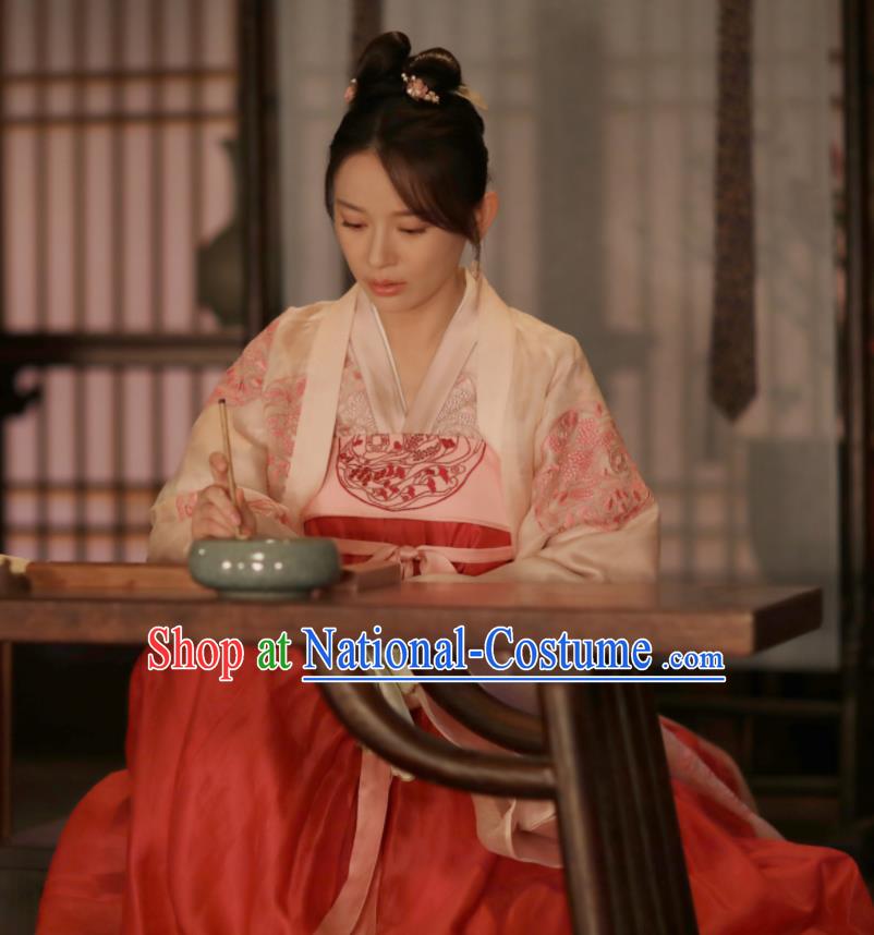 Drama The Story of MingLan Chinese Ancient Hanfu Dress Song Dynasty Aristocratic Lady Embroidered Historical Costumes