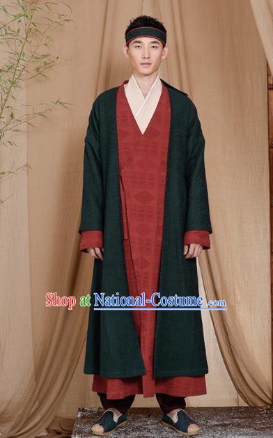 Chinese Traditional Tang Suit Costumes National Coat Overcoat for Men