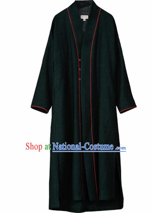 Chinese Traditional Tang Suit Costumes National Green Coat Overcoat for Men