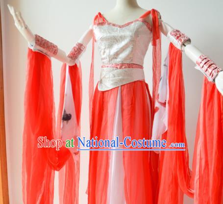 Traditional Chinese Han Dynasty Aristocratic Lady Costumes Ancient Cosplay Swordswoman Red Hanfu Dress for Women