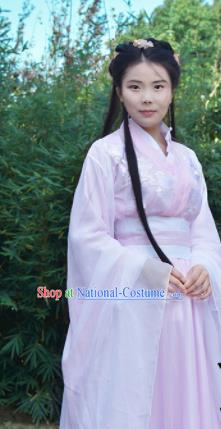 Traditional Chinese Jin Dynasty Princess Costumes Ancient Cosplay Imperial Concubine Pink Hanfu Dress for Women