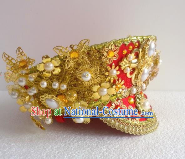 Chinese Ancient Queen Hair Accessories Qing Dynasty Empress Hat Headwear for Women