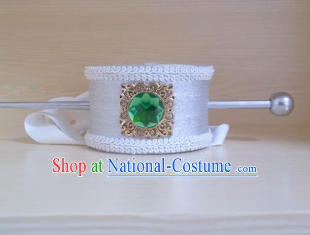 Chinese Ancient Prince Hair Accessories Tang Dynasty Swordsman White Hairdo Crown Headwear for Men