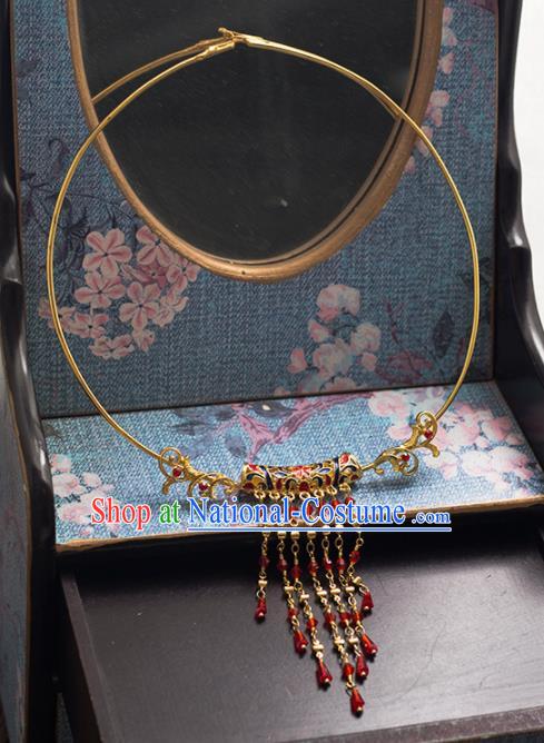 Chinese Ancient Wedding Accessories Bride Handmade Hanfu Necklace for Women