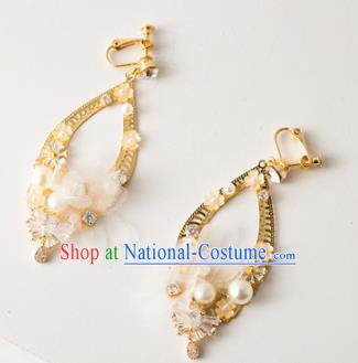 Handmade Wedding Ear Accessories Top Grade Bride Hanfu Golden Earrings for Women