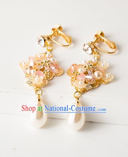 Handmade Wedding Ear Accessories Top Grade Bride Hanfu Pearls Tassel Earrings for Women