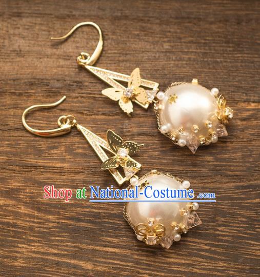 Handmade Wedding Ear Accessories Top Grade Bride Hanfu Pearls Earrings for Women