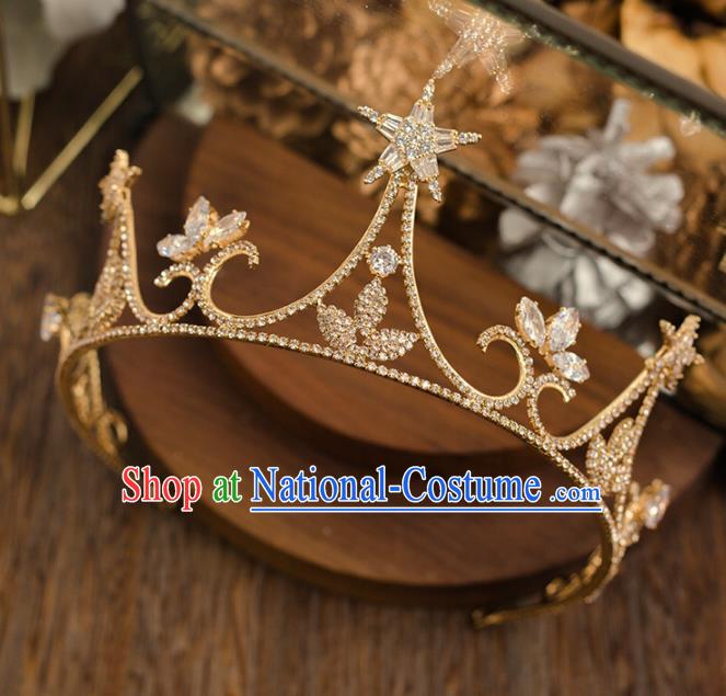 Handmade Wedding Hair Accessories Top Grade Bride Crystal Royal Crown Headwear for Women