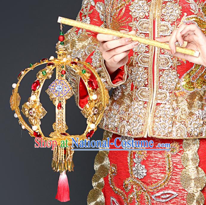 Chinese Ancient Wedding Accessories Bride Palace Golden Lantern for Women