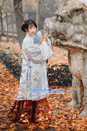 Chinese Traditional Ming Dynasty Historical Costumes Ancient Aristocratic Lady Hanfu Dress for Women