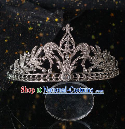 Top Grade Handmade Wedding Hair Accessories Bride Crystal Royal Crown Headwear for Women