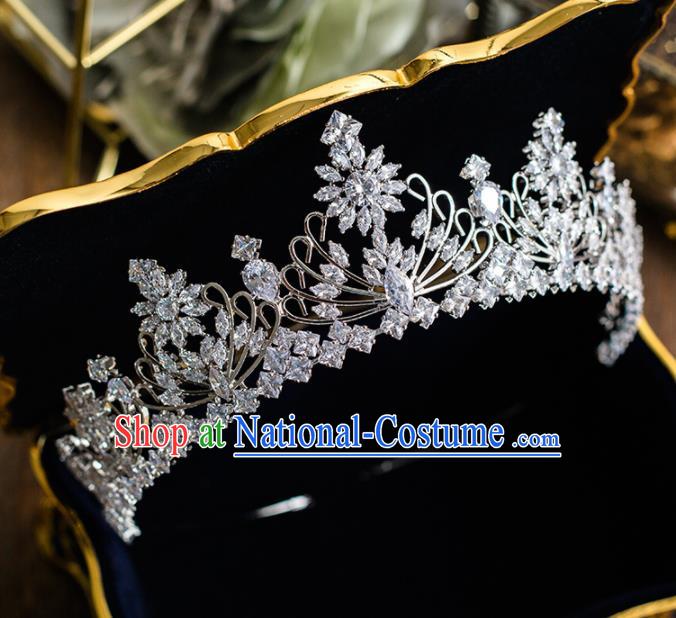 Top Grade Handmade Wedding Bride Hair Accessories Princess Zircon Royal Crown Headwear for Women