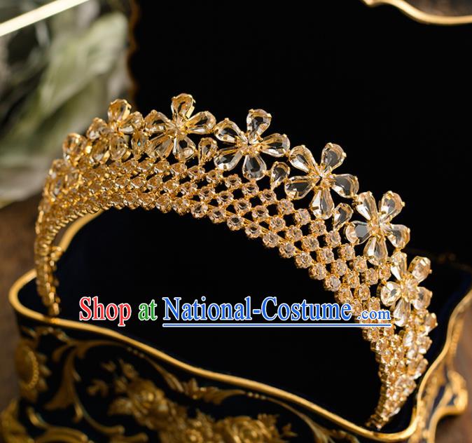 Top Grade Wedding Bride Hair Accessories Princess Handmade Royal Crown Headwear for Women