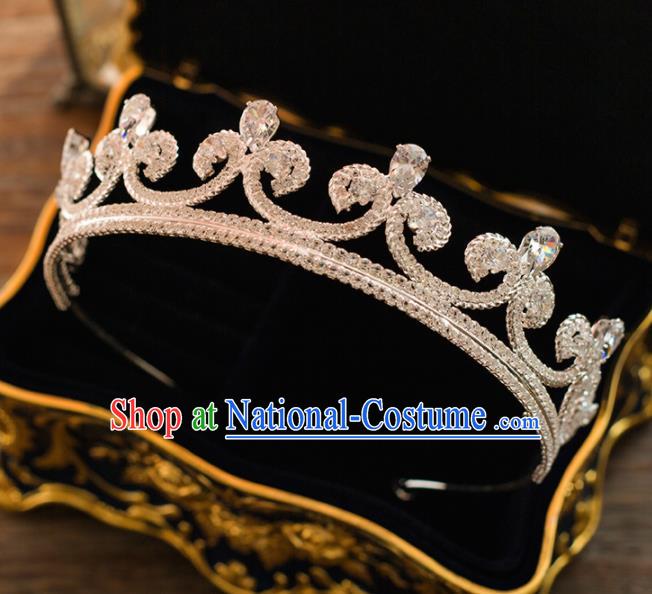 Top Grade Wedding Bride Hair Accessories Princess Crystal Royal Crown Headwear for Women