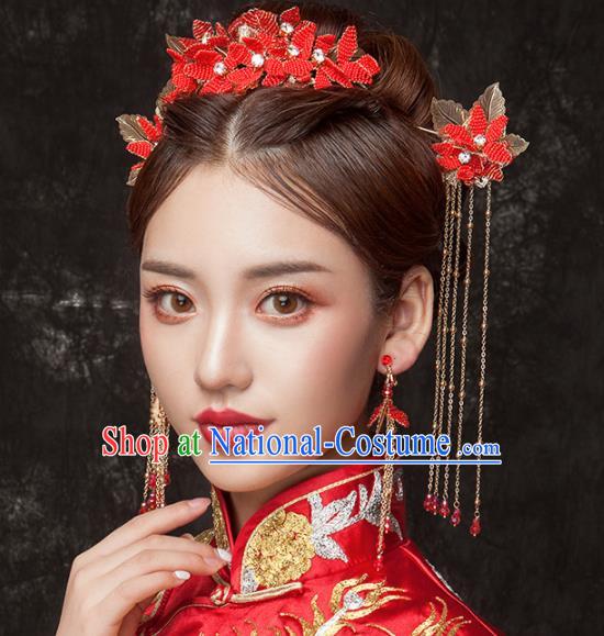 Chinese Ancient Palace Bride Hair Accessories Wedding Hair Combs Hairpins Headwear for Women