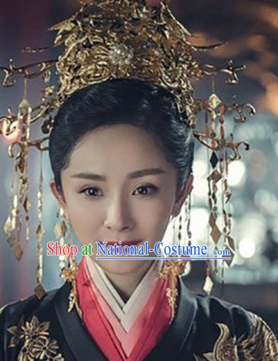 Chinese Ancient Palace Bride Hair Accessories Queen Phoenix Coronet Hairpins Headwear for Women