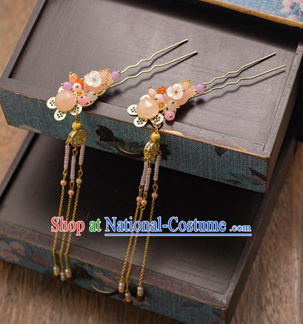 Chinese Ancient Bride Hair Clips Wedding Hair Accessories Palace Tassel Hairpins Headwear for Women