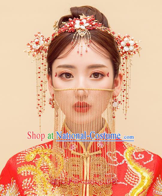 Chinese Ancient Palace Hair Accessories Bride Hanfu Hair Comb Hairpins Headwear for Women