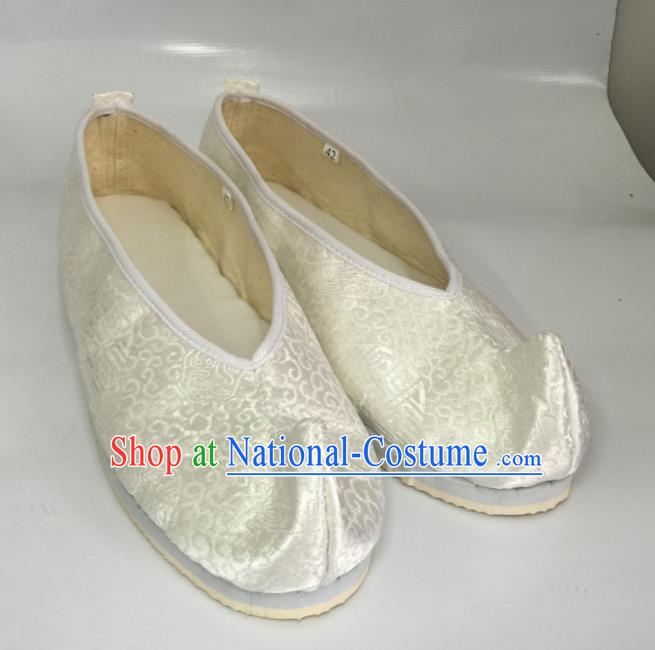 Traditional Chinese Shoes Ancient Princess Shoes White Satin Shoes Hanfu Shoes for Women