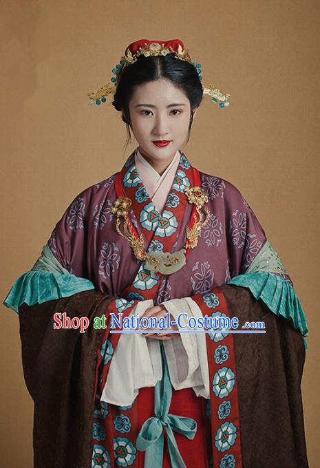 Chinese Traditional Han Dynasty Imperial Concubine Historical Costumes Ancient Peri Hanfu Dress for Women