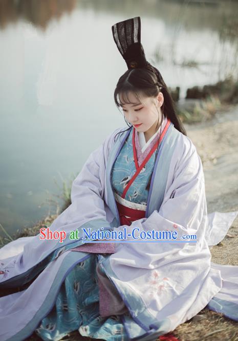 Chinese Ancient Imperial Concubine Hanfu Dress Traditional Han Dynasty Historical Costumes Complete Set for Women