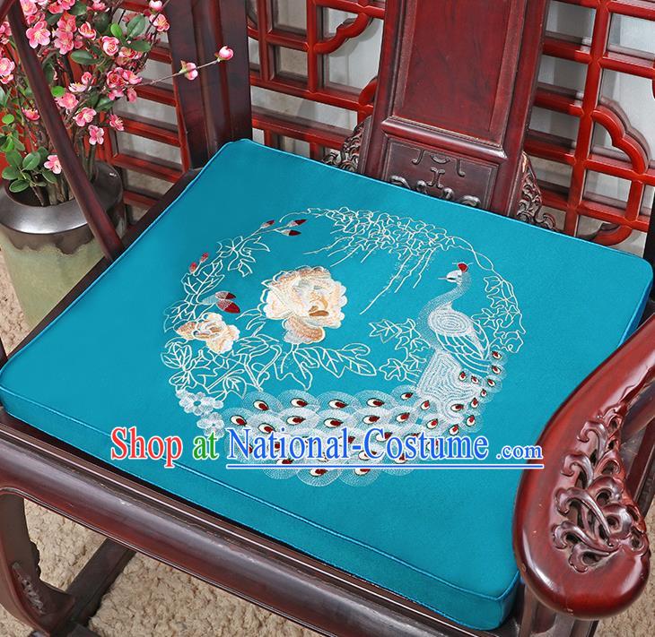 Chinese Classical Household Ornament Traditional Handmade Embroidered Peony Cushion Armchair Mat