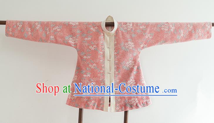 Chinese Ancient Ming Dynasty Historical Costumes Traditional Watermelon Red Blouse for Women